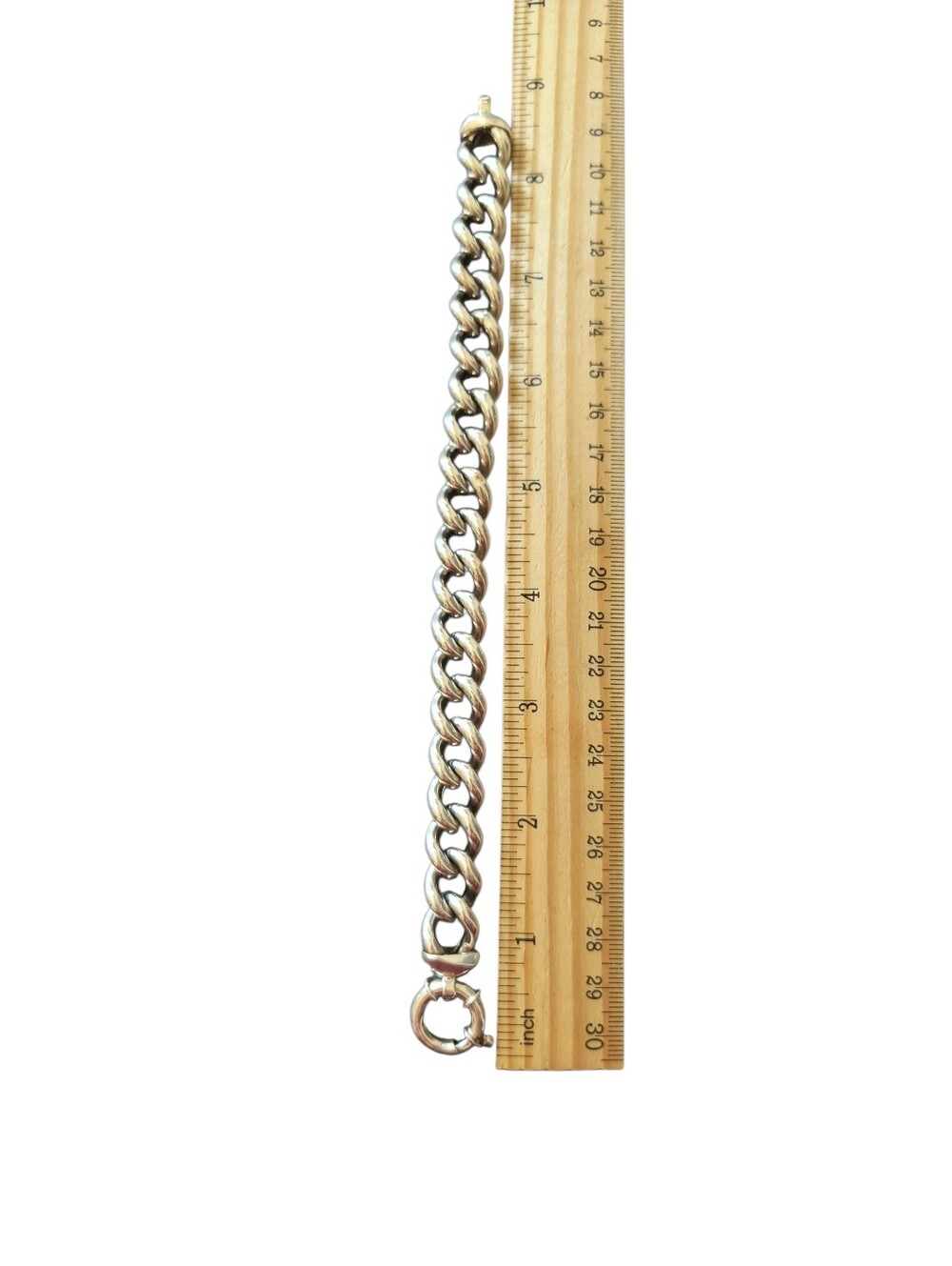 Italian Very Heavy Sterling Silver Curb Link Chain Bracelet Unisex - Picture 3 of 9